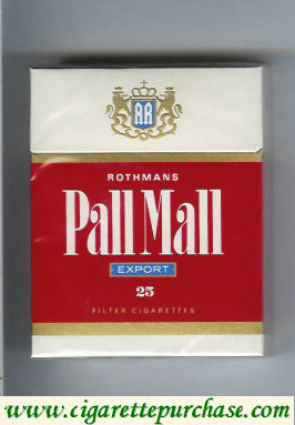 Pall Mall Rothmans Export red and white 25s cigarettes hard box